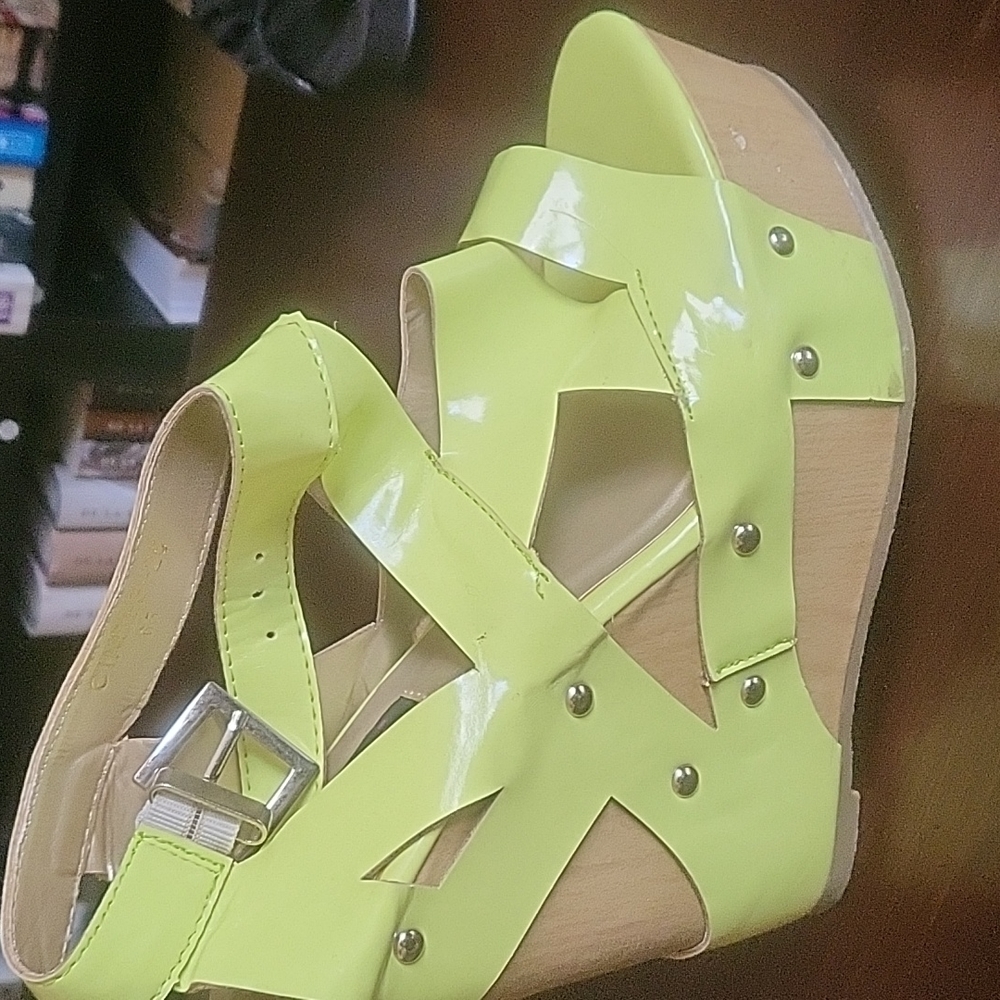 Neon yellow heels